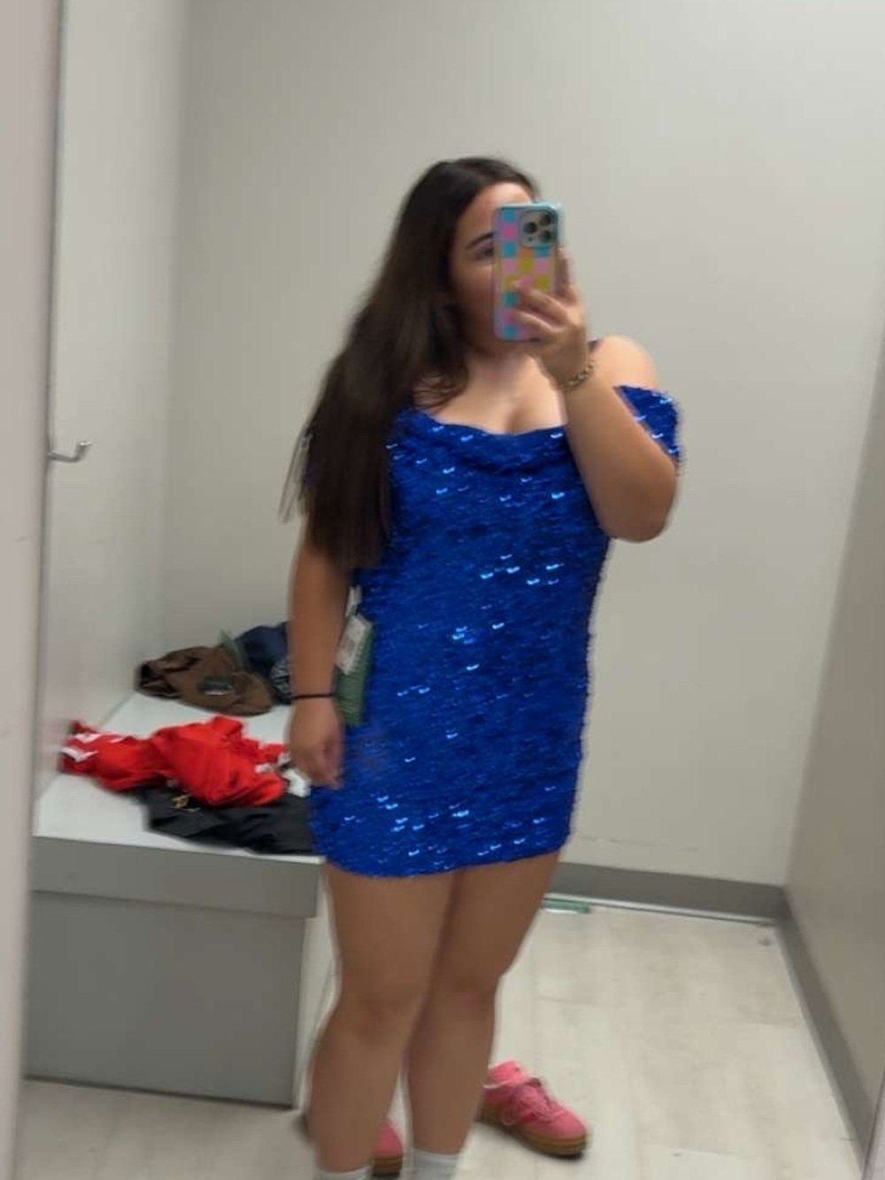Sequin Mini Dress in blue